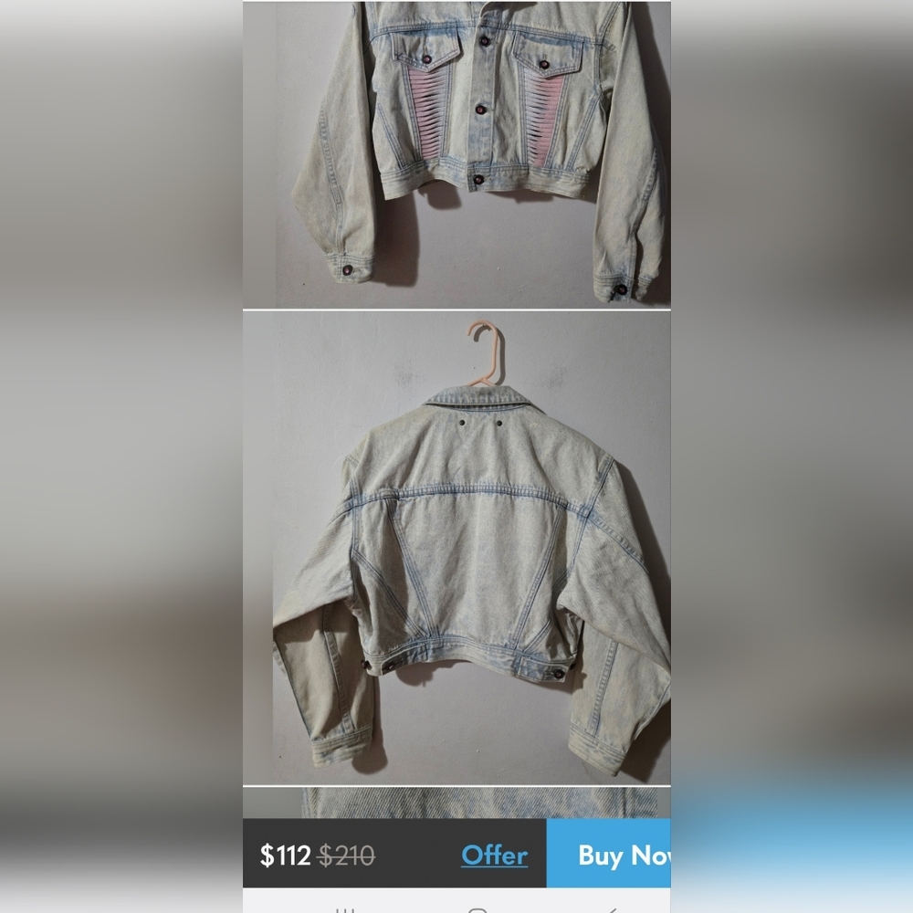 White Beaded Women's Jean Jacket - Picture 6 of 13
